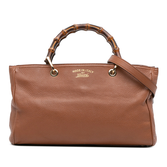 Pre-Loved Gucci Medium Calfskin Bamboo Shopper Satchel - Picture 1 of 10
